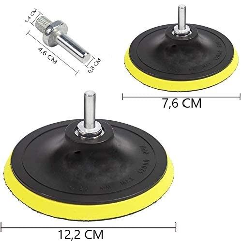 2 in 1 Car Foam Drill Kit (39 Pieces) - Reusable Wool & Sponge Pads, Polishing & Waxing, V178-83089