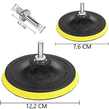 2 in 1 Car Foam Drill Kit (39 Pieces) - Reusable Wool & Sponge Pads, Polishing & Waxing, V178-83089