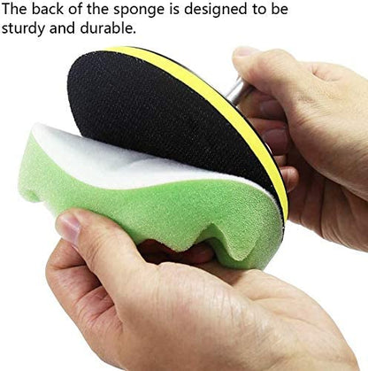 2 in 1 Car Foam Drill Kit (39 Pieces) - Reusable Wool & Sponge Pads, Polishing & Waxing, V178-83089