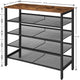 5-Tier Shoe Rack, Industrial Shoe Organizer Storage Bench – view 3
