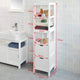 Freestanding Tall Cabinet with Standing Shelves and Drawers – view 4 - Auzzistore