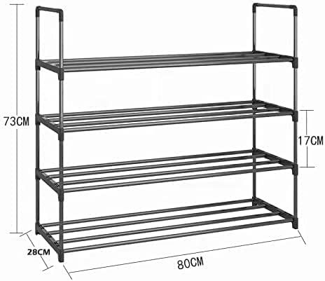 4-Tier Stainless Steel Shoe Rack Storage Organizer to Hold up to 20 Pairs of Shoes (80cm, Black) – view 2