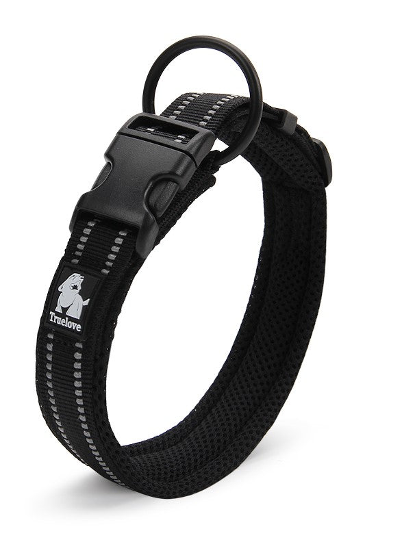ZAP Heavy Duty Dog Collar TLC5011-3 Black S, Safety Lock, Stainless Steel O Ring, 3M Reflective