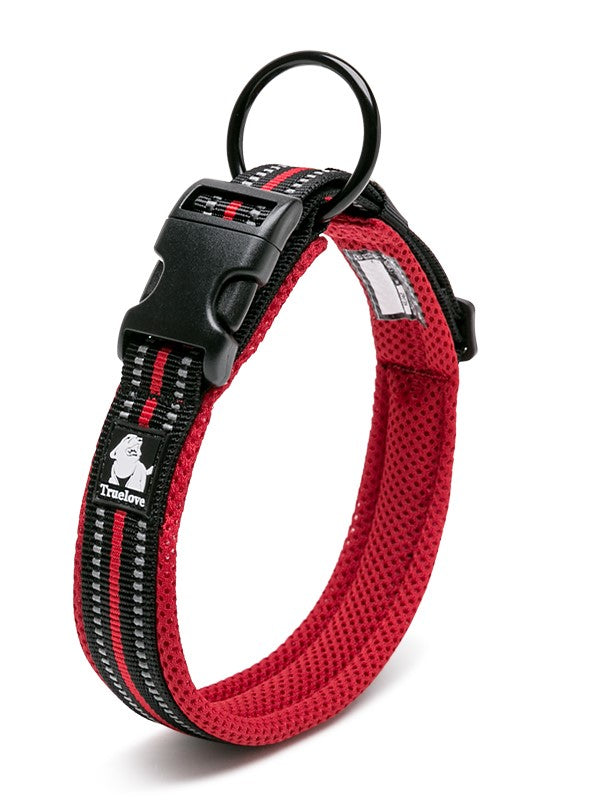 ZAP Heavy Duty Reflective Dog Collar Red S, TLC5011-83, Safety Lock, Stainless Steel O-Ring, 3M Reflectors