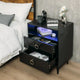 Amelia Modern LED Bedside table with USB and power socket black x 2 – view 2