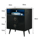 Amelia Modern LED Bedside table with USB and power socket black x 2 – view 3