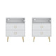 Amelia Modern LED Bedside table with USB and power socket white x 2