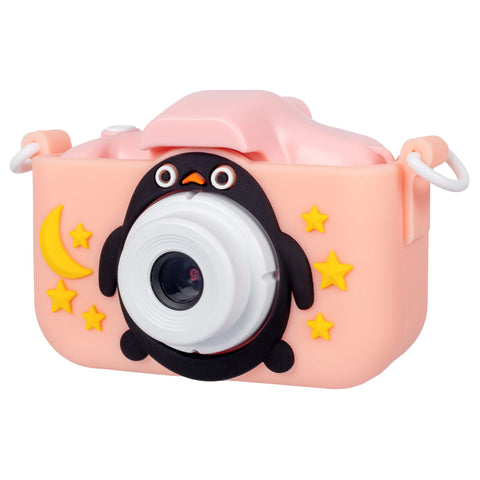 Kids Digital Dual Lens Camera, 4x Zoom and HD Video Recording (Pink) - Auzzistore