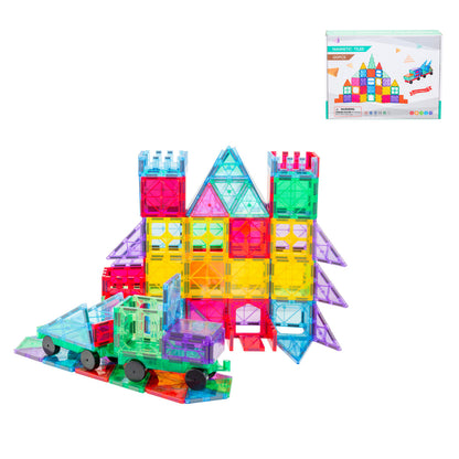 120 Pcs non-toxic STEM Educational, Durable Magnetic Tiles/Puzzle with Storage Bag