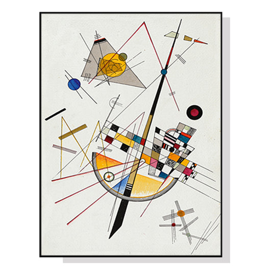 Wall Art 70cmx100cm Delicate Tension By Wassily Kandinsky Black Frame Canvas - Auzzistore