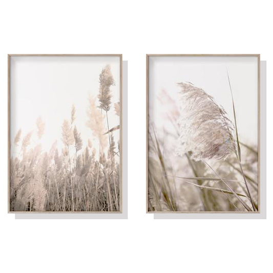 Wall Art 60cmx90cm Pampas Grass 2 Sets Wood Frame Canvas - Auzzistore