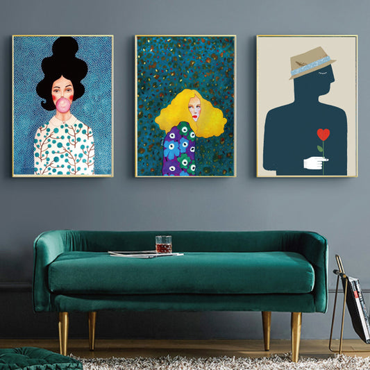 Wall Art 40cmx60cm Modern Figure 3 Sets Gold Frame Canvas – view 2