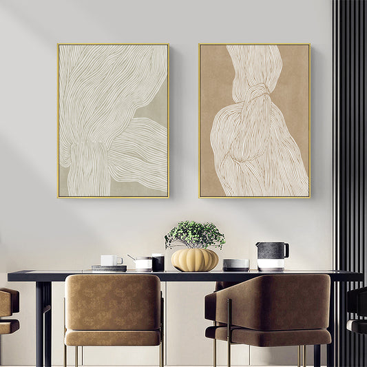 Wall Art 60cmx90cm Abstract Line 2 Sets Gold Frame Canvas – view 2 - Auzzistore