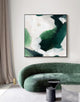 Wall Art 70cmx70cm French Abstract Green Black Frame Canvas – view 2