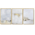 Wall Art 50cmx70cm Abstract golden white 3 Sets Gold Frame Canvas