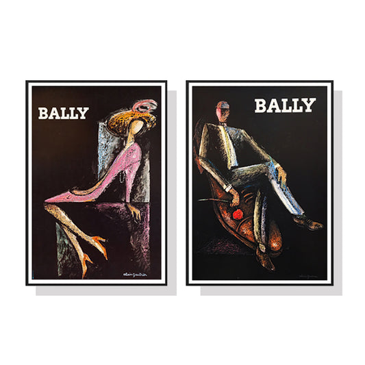 Wall Art 50cmx70cm Bally Man & Woman 2 Sets Black Frame Canvas - Auzzistore