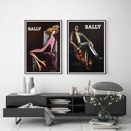 Wall Art 50cmx70cm Bally Man & Woman 2 Sets Black Frame Canvas – view 2 - Auzzistore