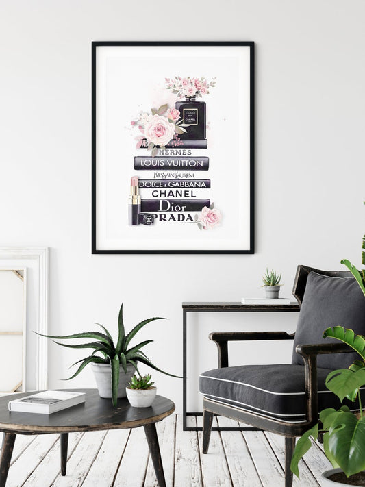 Wall Art 50cmx70cm Fashion Book Black Frame Canvas – view 2 - Auzzistore