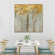 Wall Art 60cmx60cm Golden Leaves 2 Sets Gold Frame Canvas – view 4
