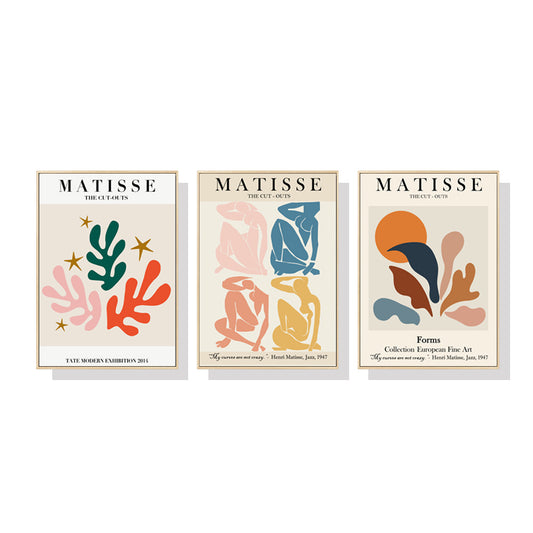 Wall Art 50cmx70cm Matisse 3 Sets Wood Frame Canvas - Auzzistore