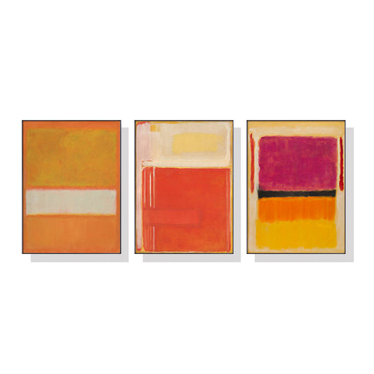 Wall Art 60cmx90cm Colourful 3 Sets By Mark Rothko Black Frame Canvas - Auzzistore