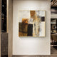 Wall Art 50cmx50cm Abstract gold brown painting style Gold Frame Canvas – view 4
