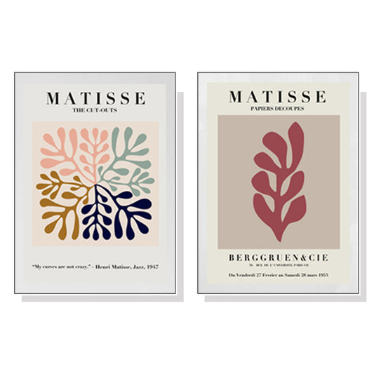 Wall Art 60cmx90cm Matisse 2 Sets White Frame Canvas - Auzzistore