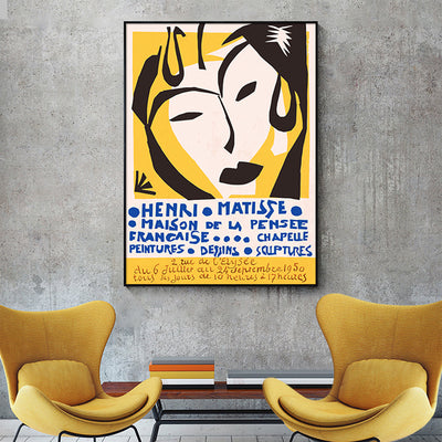 Wall Art 60cmx90cm Henri Matisse Black Frame Canvas - Print