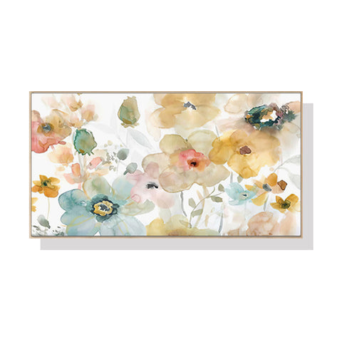 Wall Art 60cmx120cm Floral Watercolor Style Wood Frame Canvas - Auzzistore