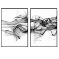 Wall Art 40cmx60cm Stylish Abstract Black 2 Sets Black Frame Canvas