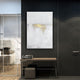 Wall Art 50cmx70cm Abstract gold white single II White Frame Canvas – view 2