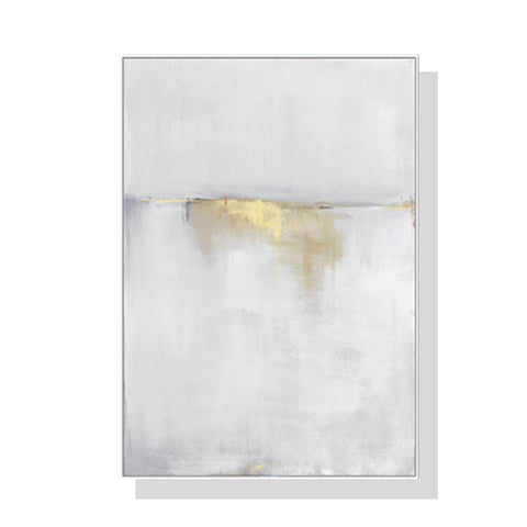 Wall Art 60cmx90cm Abstract gold white single II White Frame Canvas - Auzzistore