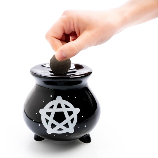 Cauldron Money Bank: High-quality ceramic or durable resin