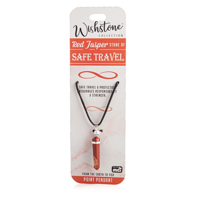 Wishstone Collection Red Jasper Point Pendant Necklace - Safe Travel & Protection
