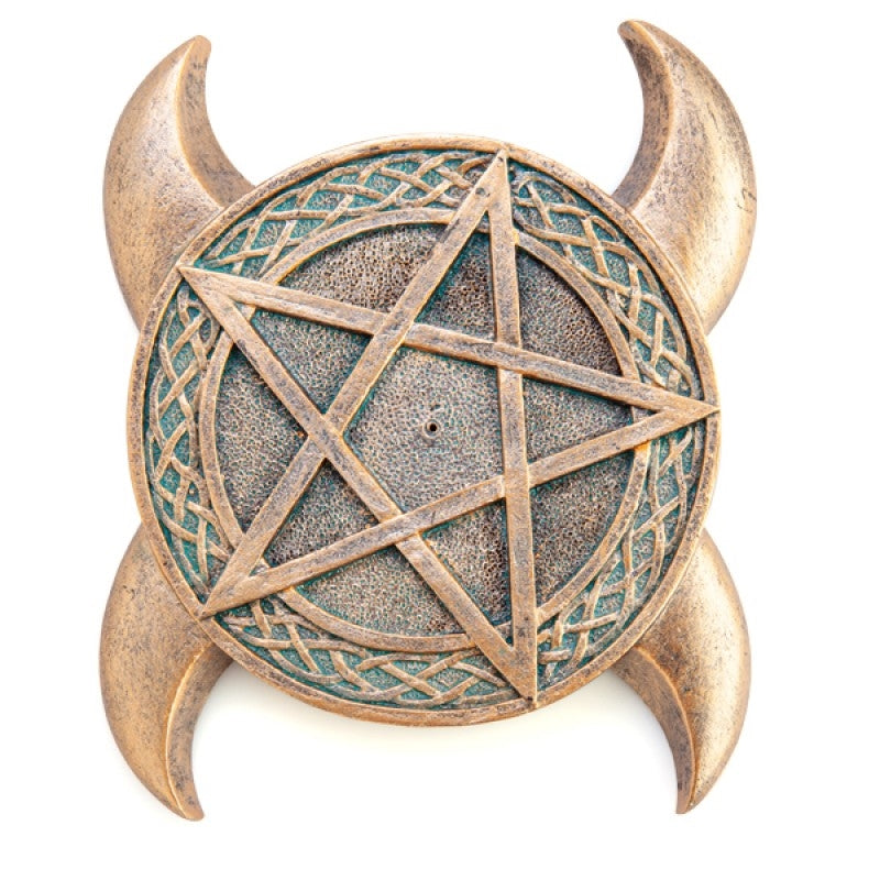 Pentacle Moons Copper Incense Burner with Celtic Knot Design for Sticks