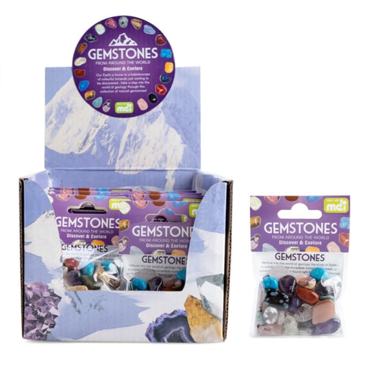Assorted Natural Gemstone Collection with Chart - Learn Geology (V210-2670937) - Auzzistore