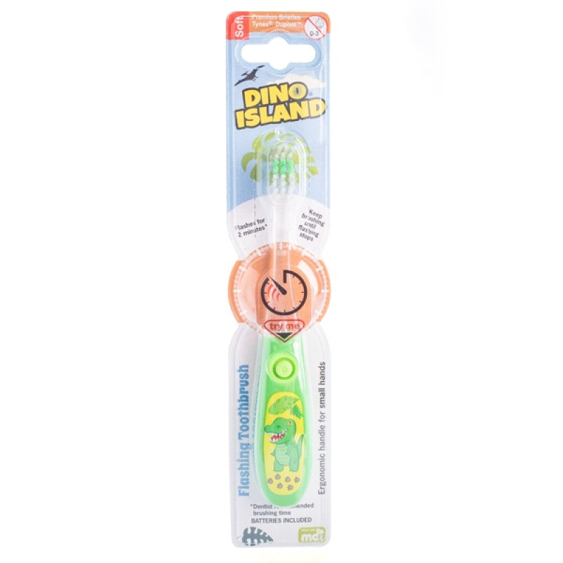 Flashing Dino Island Toothbrush - V210-2671117, Fun Kids' Toothbrush with Dino Theme