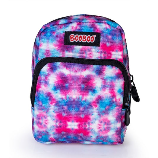Ice Tie Dye BooBoo Mini Backpack - Pink/White/Blue, 110x50x150mm, Elastic Straps, Carabiner Clip