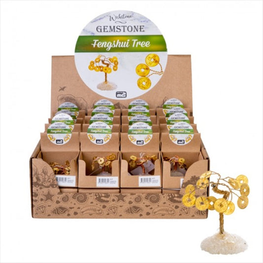Fengshui Tree V210-2698001 - Ornamental Feng Shui Tree with Decorative Coins & Gold Wire for Luck & Fortune - Auzzistore