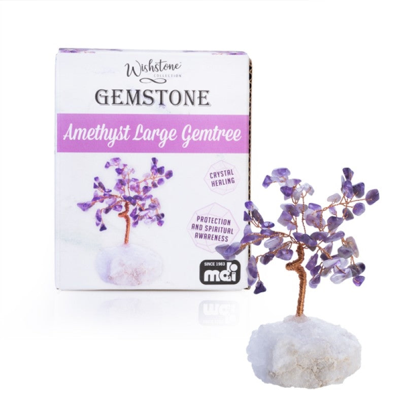 Amethyst Gemtree V210-2698022 - Natural Amethyst, Geode, Gold Wire, Healing Properties