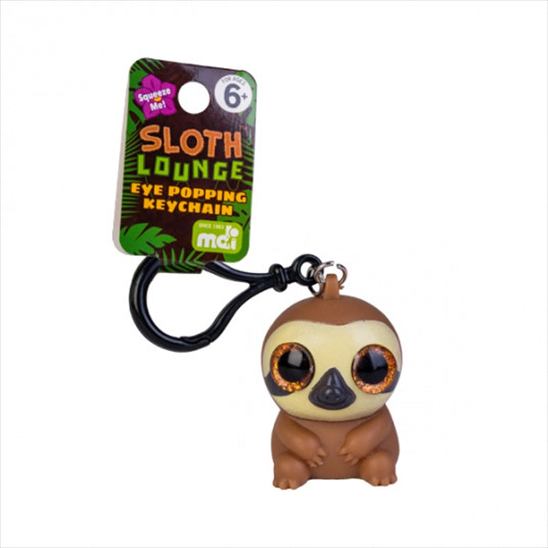 Eye Popping Sloth Keychain! Give it a squeeze and watch its eyes hilariously pop