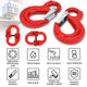 2X 6mm Hammerlock+ Eye Sling Hook Safety Chain Caravan Trailer connecting Extend – view 2