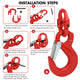 2X 6mm Hammerlock+ Eye Sling Hook Safety Chain Caravan Trailer connecting Extend – view 4