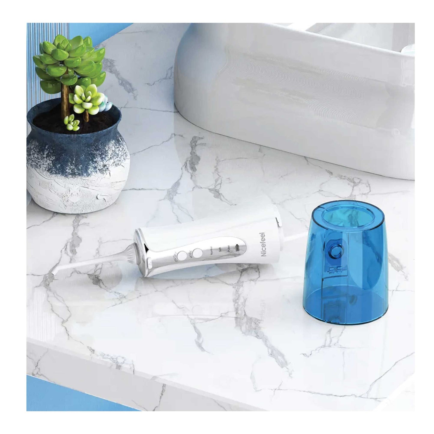 Portable Cordless Oral Irrigator 320ml - Dental Massage Flosser, Rechargeable, Waterproof, 3 Pressure Modes
