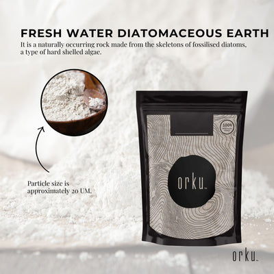 Organic Food Grade Diatomaceous Earth Powder 50g - 20 UM, FDA Approved, Australia