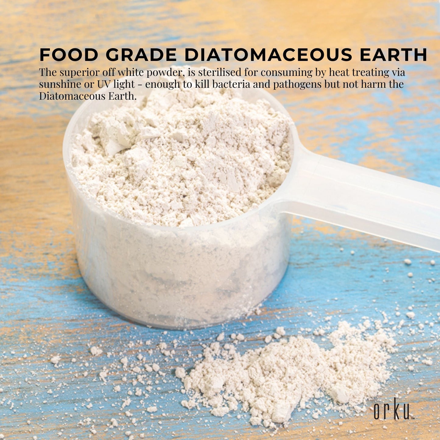 1Kg Organic Food Grade Diatomaceous Earth Powder - Fresh Water Fossil Shell Flour, FDA Approved, Australia Origin