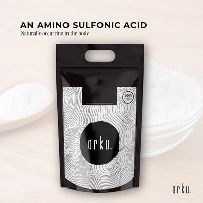 Orku Taurine Powder 5Kg - 100% Pharmaceutical & Food Grade L-Taurine Supplement