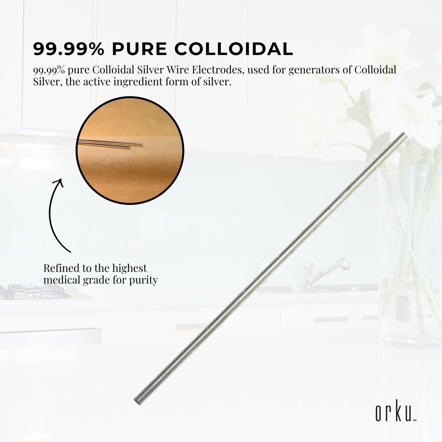 Colloidal Silver Wire Electrodes 7" 18 Gauge 99.99% Pure Soft Temper Rods for Generators