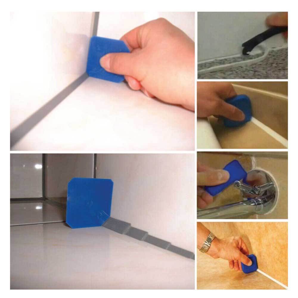 12 Piece Durable Plastic Sealant Tool Set - Silicone Finishing, Grout Scraper, Caulk Remover