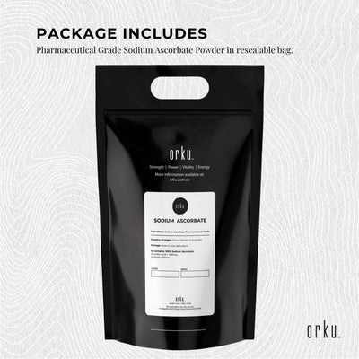 5kg Sodium Ascorbate Powder - Buffered Vitamin C, Pharmaceutical Grade, Resealable Bag